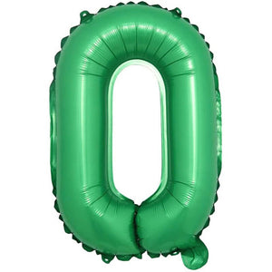 16" Green Number 0-9 Foil Balloon - st patricks day - jungle party decorations - number 0
