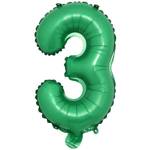16" Green Number 0-9 Foil Balloon - st patricks day - jungle party decorations - number 3