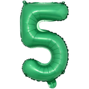 16" Green Number 0-9 Foil Balloon - st patricks day - jungle party decorations - number 5