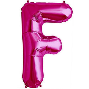16" Hot Pink A-Z Alphabet Letter f Foil Balloon