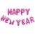 16" Pink White Herat HAPPY NEW YEAR Foil Balloon Banner - New Year's Eve Party Decorations