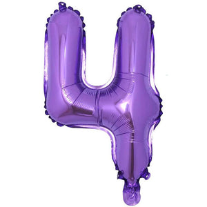 16 Inch Purple Number 0-9 Birthday Foil Balloon number 4