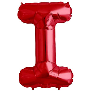 16 Inch Red Alphabet Letter i air filled Foil Balloon