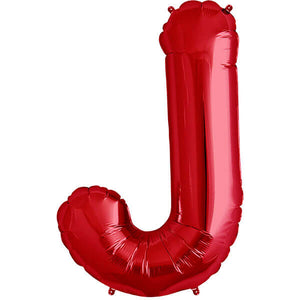 16 Inch Red Alphabet Letter j air filled Foil Balloon