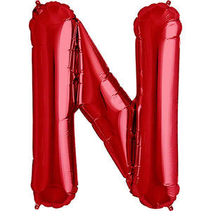 16 Inch Red Alphabet Letter n air filled Foil Balloon
