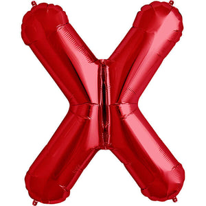 16 Inch Red Alphabet Letter x air filled Foil Balloon