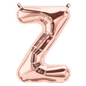 16 inch Rose Gold A-Z Alphabet Letters and 0-9 Numbers Foil Balloons - Create Your Own Phrases and Numbers - Online Party Supplies