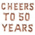 16" Rose Gold CHEERS TO 50 YEARS Foil Balloon Banner