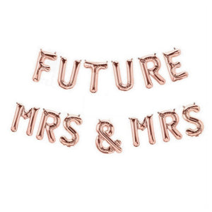 16 Inch Rose Gold 'FUTURE MRS & MRS' Foil Balloon Banner - Online Party Supplies