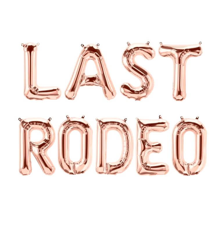 16" Rose Gold LAST RODEO Hen Party Foil Balloon Banner