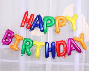 16" Rainbow HAPPY BIRTHDAY Foil Letter Balloon Banner - Online Party Supplies
