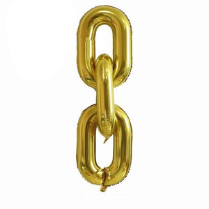 16" Online Party Supplies Gold Foil Chain Balloon Links for Hip Hop Dance Disco 80s 90s themed party decorations