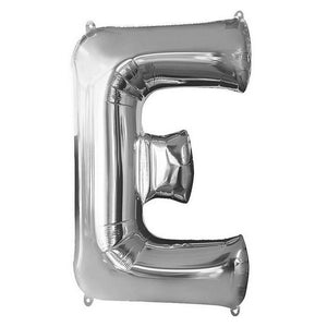 Online Party Supplies 16" Silver Letter E Air Filled Foil Balloon - Party Decorations