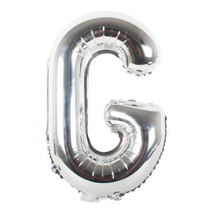 Online Party Supplies 16" Silver Letter G Air Filled Foil Balloon - Party Decorations