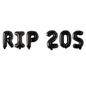 16" Black RIP 20S Foil Letter Balloon Banner
