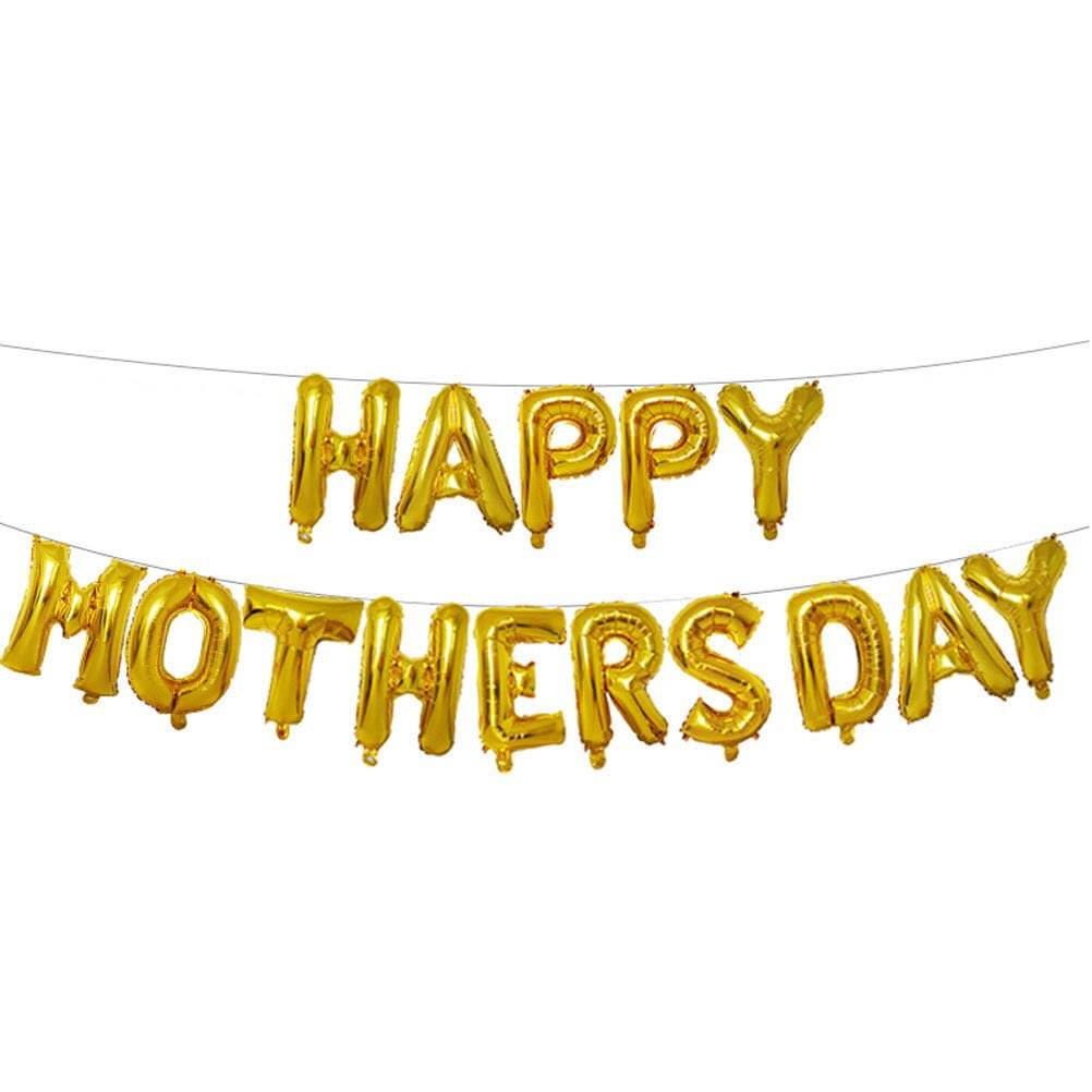 16 Inch Happy Mother's Day Gold Foil Balloon Banner
