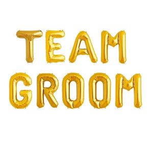 16" Metallic Gold TEAM GROOM Foil Letter Balloon Banner