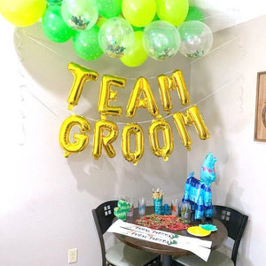 16" Metallic Gold TEAM GROOM Foil Letter Balloon Banner