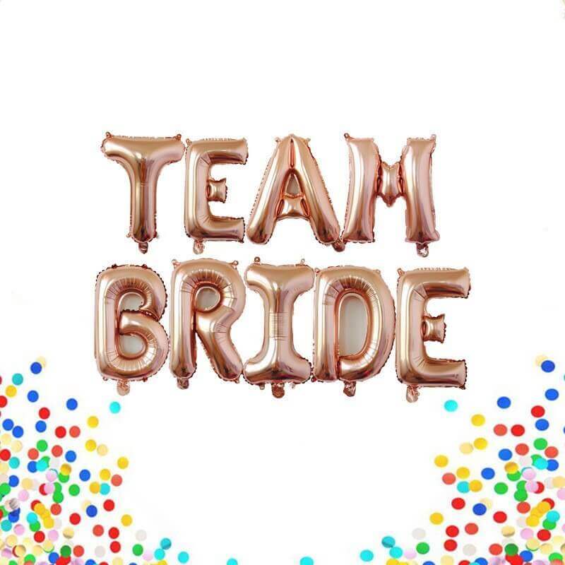 16" Online Party Supplies Rose Gold TEAM BRIDE Foil Balloon Banner