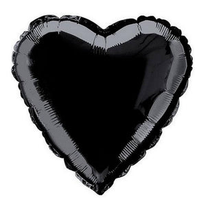 18" Online Party Supplies Black Heart Shaped Foil Party Balloon