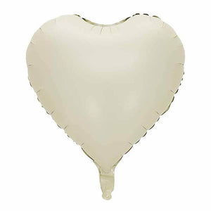 18" Matte Cream Heart Shaped Foil Balloon