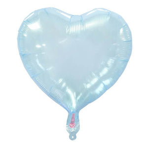 18" Crystal Clear Pastel Blue Heart Shaped Foil Balloon