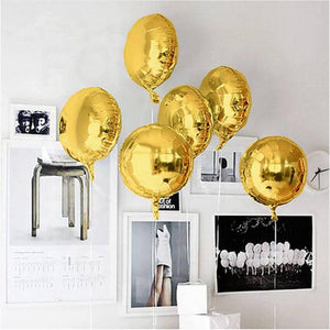 18 Inch Gold Round Shaped Foil Balloon