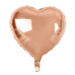 18 inch rose gold heart shaped foil helium balloon - Online Party Supplies