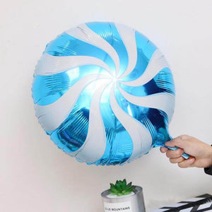 18" Online Party Supplies Blue Swirl Sweet Candy Lollipop Balloon Candyland Party Theme