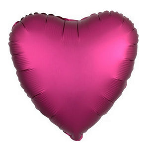 18" Chrome Metallic Metal Brown Red Heart Shaped Foil Balloon - Online Party Supplies
