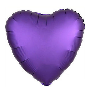 18" Chrome Metallic Metal Purple Heart Shaped Foil Balloon - Online Party Supplies