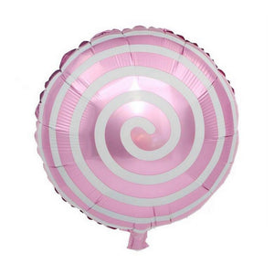 18" Online Party Supplies Pastel Baby Pink Spiral Sweet Candy Lollipop Balloon Candyland Party Theme