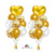 Gold White Confetti Latex Heart Foil Balloon Bouquet - 18 Pieces