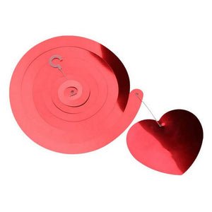 Red Heart Shaped Foil Wind Spiral Swirls Pack of 18 - Valentine's Day Hanging Decorations