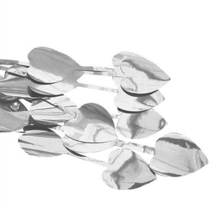 1m x 2m Heart Tinsel Foil Fringe Curtain - Silver