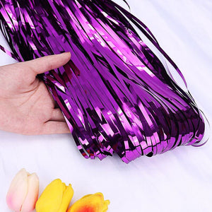 1m x 2m Online Party Supplies Australia Metallic purple Tinsel Foil Fringe Rain Curtain