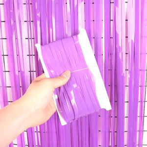 1m x 2m Pastel light Purple Tinsel Fringe Backdrop Foil Curtain