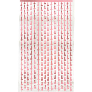 1m x 2m Penis Shimmer Tinsel Foil Fringe Curtain - Rose Gold
