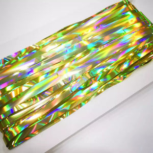 1m x 2m Shimmer Gold Foil Rain Fringe Curtain