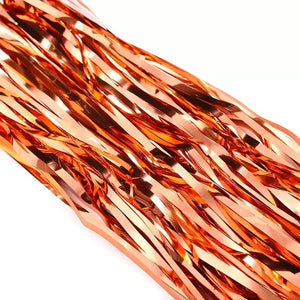 1m x 2m Shimmer Rose Gold Foil Rain Fringe Curtain