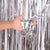 1m x 2m Shimmer Silver Foil Rain Fringe Curtain