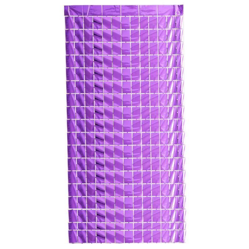 1m x 2m Square Shimmer Tinsel Foil Fringe Curtain - Purple