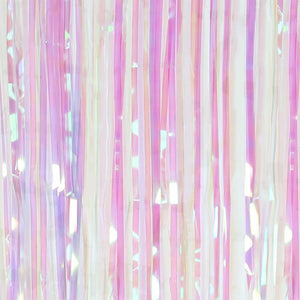 1m x 2m Online Party Supplies Australia white iridescent Tinsel Foil Fringe Rain Curtain