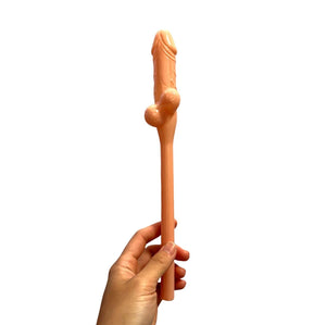 Nude Naughty Hen Party Jumbo Penis Shaped Drinking Straw - Bachelorette & Hen Party Supplies & Decorations