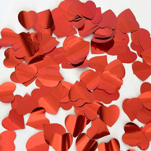 20g 2.5cm Metallic Red Heart Shaped Foil Confetti Table Scatters