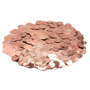 20g of 2.5 cm Round Metallic Rose Gold Confetti Table Scatters for wedding, baby shower, bridal shower party decorations
