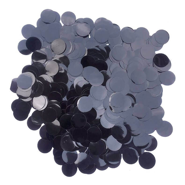 20g of 1.5 cm Round Metallic Black Confetti Dots - Wedding Table Scatters Sprinkles