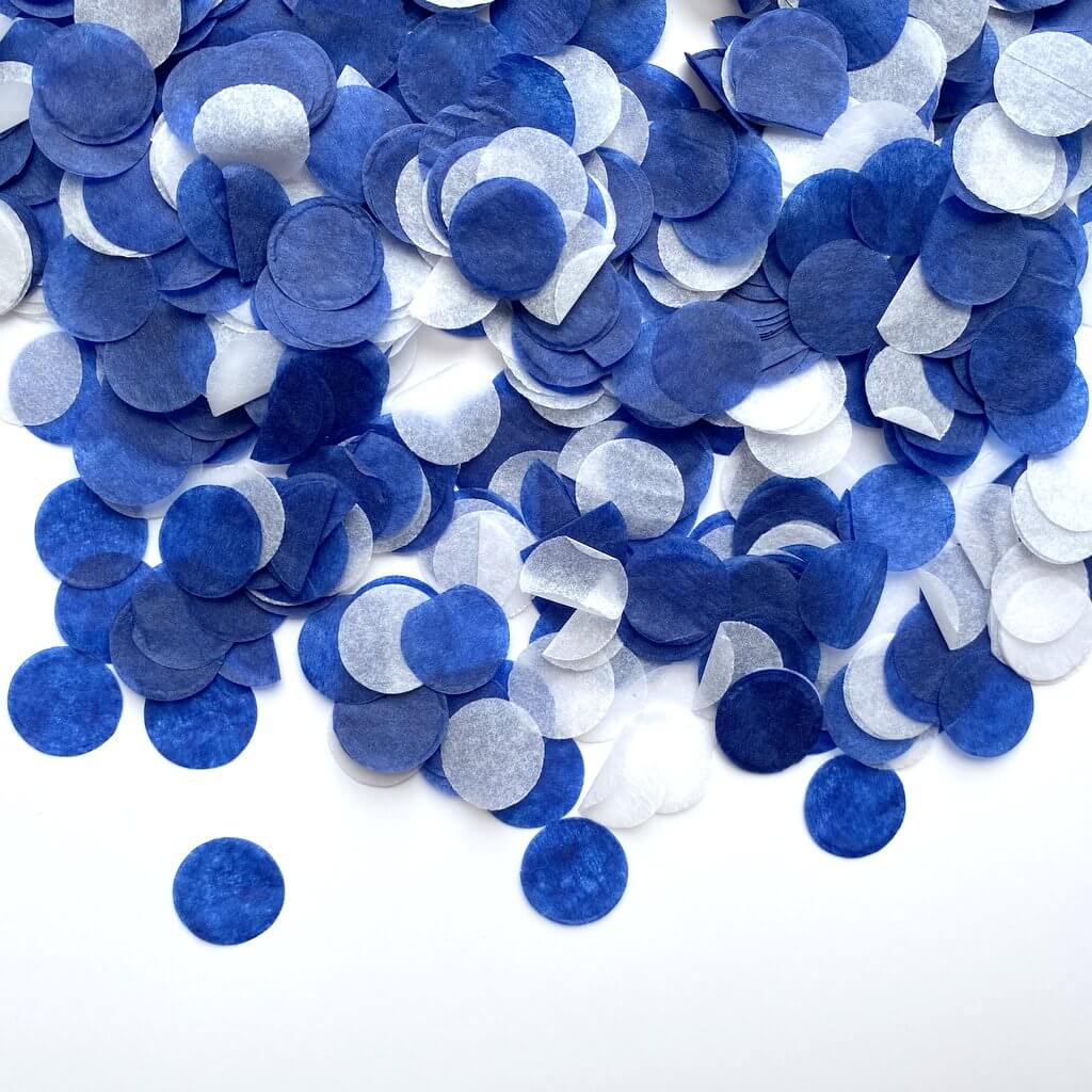 20g Round Tissue Paper Nautical Party Confetti - Navy Blue & White