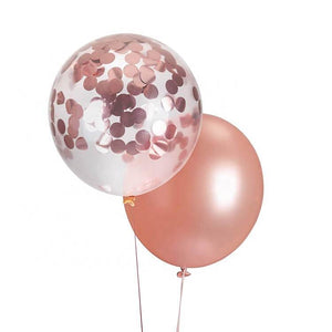 20 counts Online Party Supplies 12 Inch Rose Gold Latex Gold Confetti Birthday Party Balloon Bouquet
