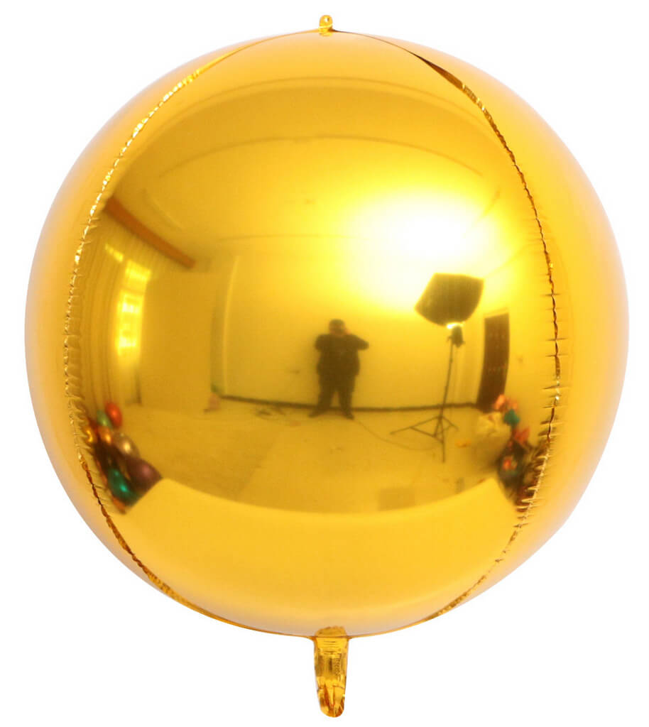 12" ORBZ 4D Metallic Gold Round Foil Balloon